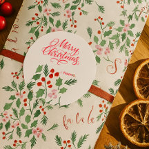 Modèle floral moderne rouge et vert de Noël