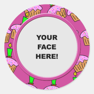 Sticker Rond Modèle, frontière de gâteau