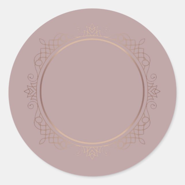 Sticker Rond Modèle Gold Blank Rose de Creative Design Ajouter  (Devant)
