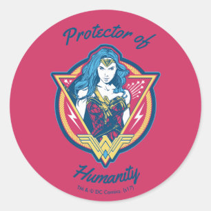 Sticker Rond Modèle graphique à trois couleurs pour Wonder Woma