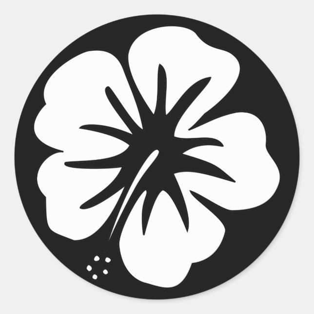 Sticker Rond Modèle Hibiscus (Devant)