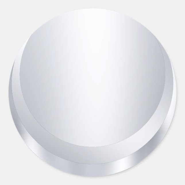 Sticker Rond Modèle moderne vierge avec aspect métallisé argent (Devant)