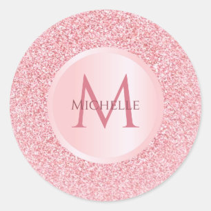 Sticker Rond Modèle Paillettes Rose Gold Tendance Élégant Fémin