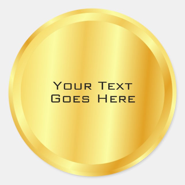 Sticker Rond Modèle personnalisé aspect métallisé or faux (Devant)