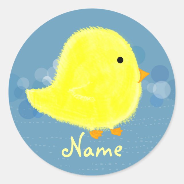 Sticker Rond Modèle personnalisé pour bébé chick chick (Devant)