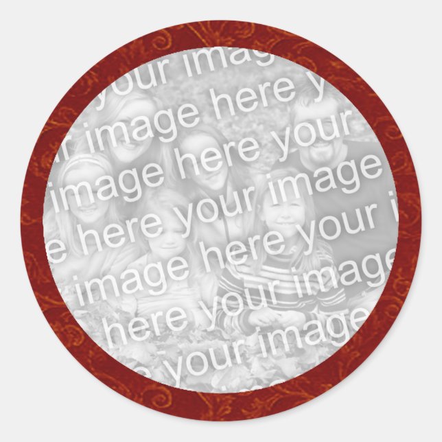 Sticker Rond Modèle photo Red Swirl (Devant)