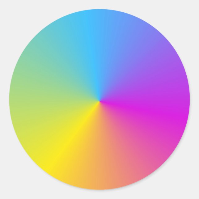 Sticker Rond Modèle rose bleu violet jaune vert blanc (Devant)