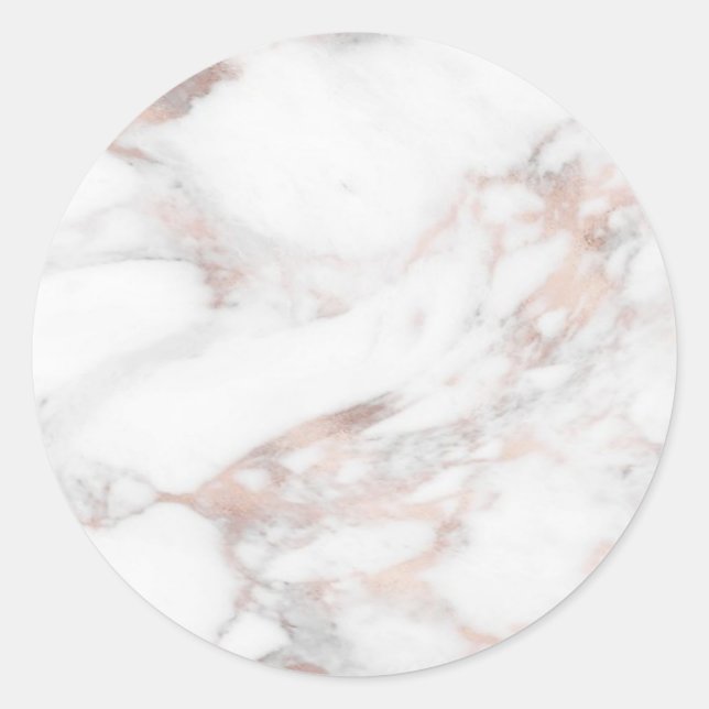 Sticker Rond Modèle vide élégant moderne en marbre doré rose (Devant)