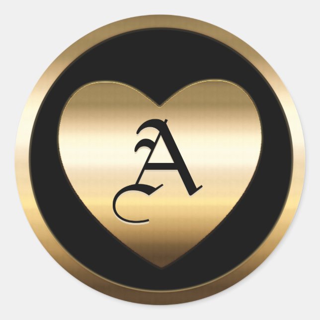 Sticker Rond Modèle Vide Or Faux Foil Texturé Classic Rou (Devant)