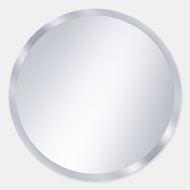 Sticker Rond Modèle vierge à l'aspect argent métallisé élégant (Devant)