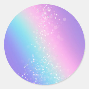 Sticker Rond Modèle vierge Bokeh Stars, logo de texte DIY 2