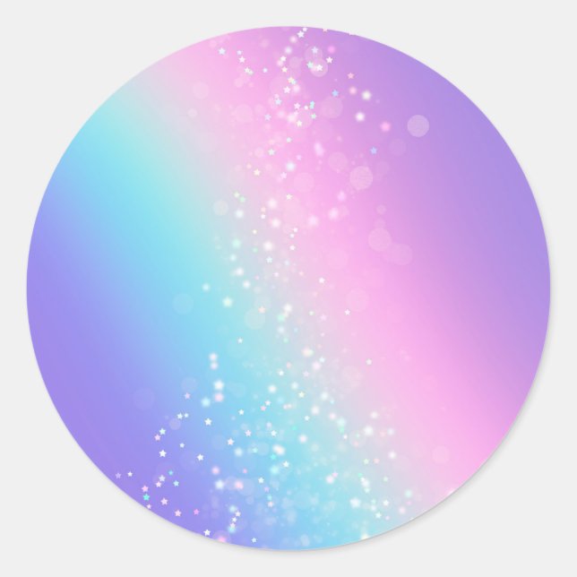 Sticker Rond Modèle vierge Bokeh Stars, logo de texte DIY 2 (Devant)