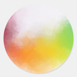 Sticker Rond Modèle vierge coloré d'œuvre d'art abstraite rose