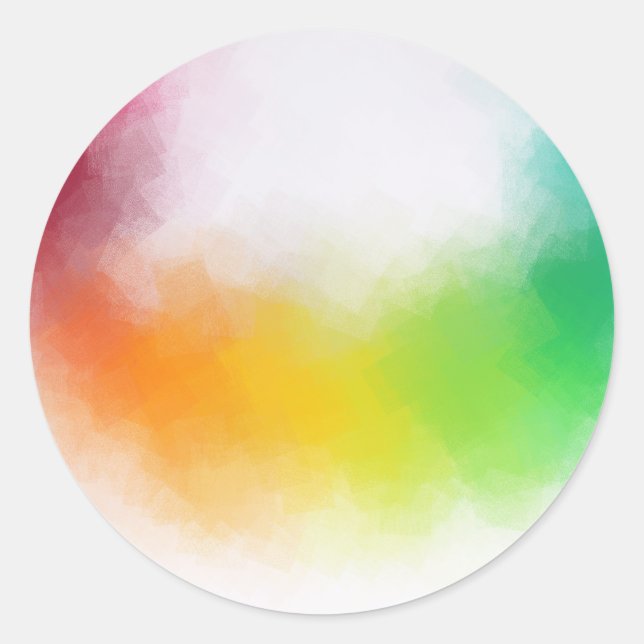 Sticker Rond Modèle vierge d'art abstrait rouge jaune orange (Devant)