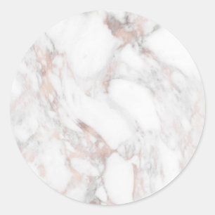 Sticker Rond Modèle vierge élégant en marbre or rose personnali