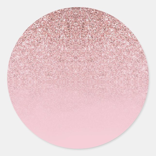Sticker Rond Modèle vierge élégant moderne rose gold pailleté (Devant)