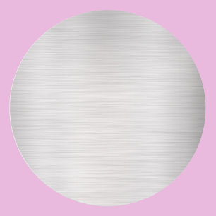 Sticker Rond Modèle vierge en argent brossé, logo de texte DIY