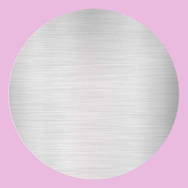 Sticker Rond Modèle vierge en argent brossé, logo de texte DIY  (Créateur téléchargé)