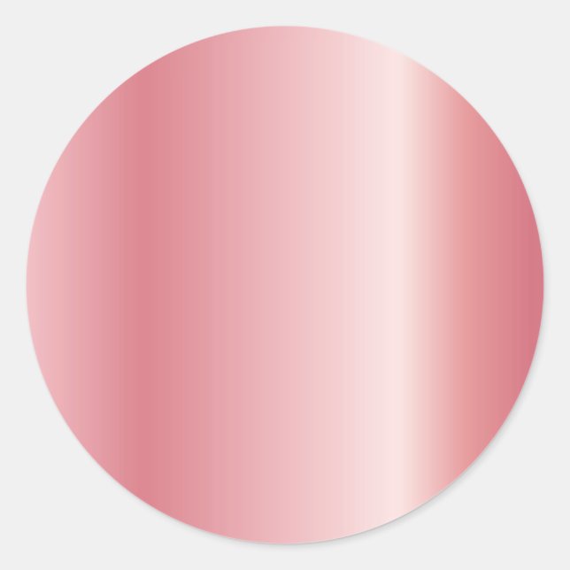 Sticker Rond Modèle vierge en or rose avec texte personnalisé e (Devant)