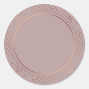 Sticker Rond Modèle vierge en or rose personnalisable Ajoutez v
