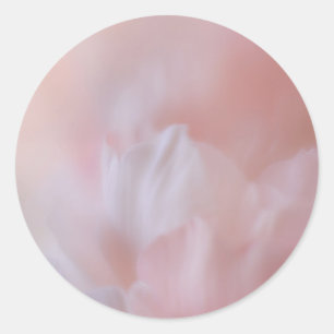 Sticker Rond Modèle vierge fleur rose pâle délicate florale