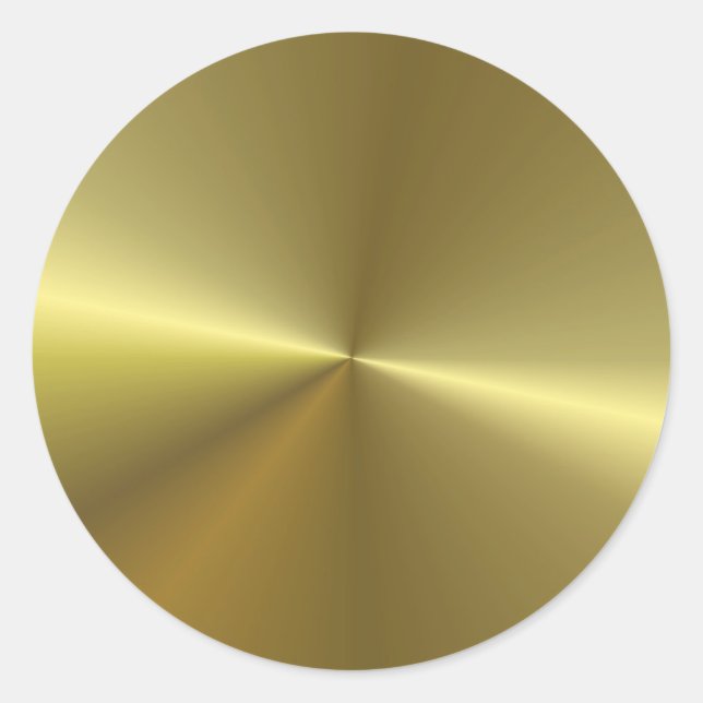 Sticker Rond Modèle vierge métallisé or faux élégant (Devant)