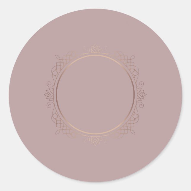 Sticker Rond Modèle vierge or rose Ajouter du texte Élégant Mod (Devant)