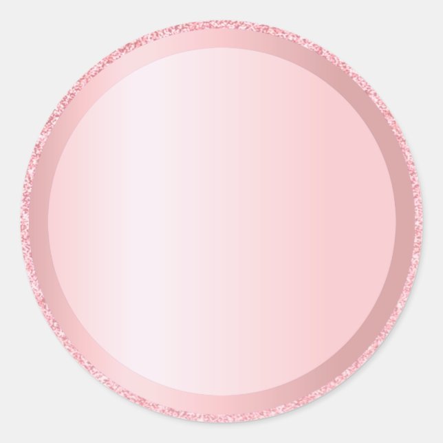 Sticker Rond Modèle vierge Parties scintillant or Rose personna (Devant)