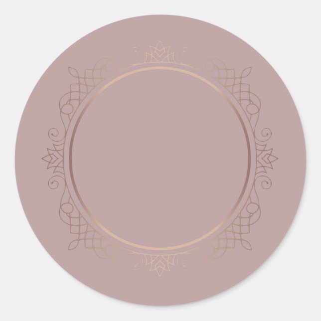 Sticker Rond Modèle vierge rose gold Design Créatif Ajouter du  (Devant)