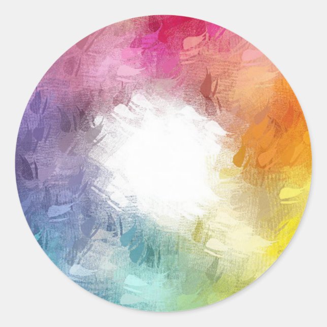 Sticker Rond Modèle vierge tendance abstrait bleu vert rose rou (Devant)