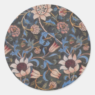 Sticker Rond Modèle William Morris Evenlode : Vintage Moody