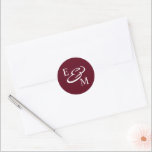 Sticker Rond Modern Burgundy Initials Wedding<br><div class="desc">Modern Burgundy Wedding Classic Round Sticker</div>