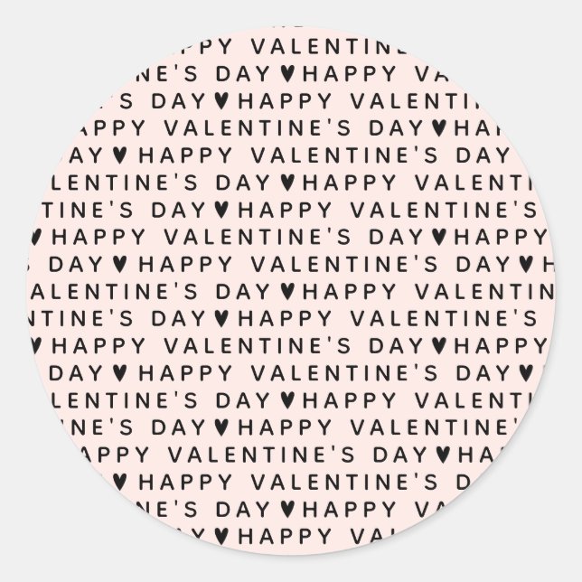 Sticker Rond Modern Happy Valentines Day (Devant)