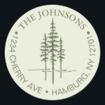 Sticker Rond Modern Tree Forest Rustic Mariage Adresse de retou<br><div class="desc">Modern Tree Forest Rustic Mariage Retourner étiquette d'adresse Que vous teniez le noeud dans votre ville natale ou que vous disiez "I do" sur fond de forêt mystique, notre collection mariage allie élégance et minimalisme pour donner le ton à votre journée spéciale. Des options de personnalisation sont disponibles pour vous...</div>