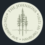 Sticker Rond Modern Tree Forest Rustic Mariage Adresse de retou<br><div class="desc">Modern Tree Forest Rustic Mariage Retourner étiquette d'adresse Que vous teniez le noeud dans votre ville natale ou que vous disiez "I do" sur fond de forêt mystique, notre collection mariage allie élégance et minimalisme pour donner le ton à votre journée spéciale. Des options de personnalisation sont disponibles pour vous...</div>