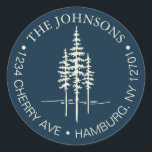 Sticker Rond Modern Tree Forest Rustic Mariage Adresse de retou<br><div class="desc">Modern Tree Forest Rustic Mariage Retourner étiquette d'adresse Que vous teniez le noeud dans votre ville natale ou que vous disiez "I do" sur fond de forêt mystique, notre collection mariage allie élégance et minimalisme pour donner le ton à votre journée spéciale. Des options de personnalisation sont disponibles pour vous...</div>