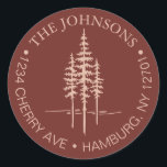 Sticker Rond Modern Tree Forest Rustic Mariage Adresse de retou<br><div class="desc">Modern Tree Forest Rustic Mariage Retourner étiquette d'adresse Que vous teniez le noeud dans votre ville natale ou que vous disiez "I do" sur fond de forêt mystique, notre collection mariage allie élégance et minimalisme pour donner le ton à votre journée spéciale. Des options de personnalisation sont disponibles pour vous...</div>