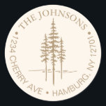 Sticker Rond Modern Tree Forest Rustic Mariage Adresse de retou<br><div class="desc">Modern Tree Forest Rustic Mariage Retourner étiquette d'adresse Que vous teniez le noeud dans votre ville natale ou que vous disiez "I do" sur fond de forêt mystique, notre collection mariage allie élégance et minimalisme pour donner le ton à votre journée spéciale. Des options de personnalisation sont disponibles pour vous...</div>