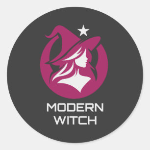 Sticker Rond Modern Witch Pagan Magic