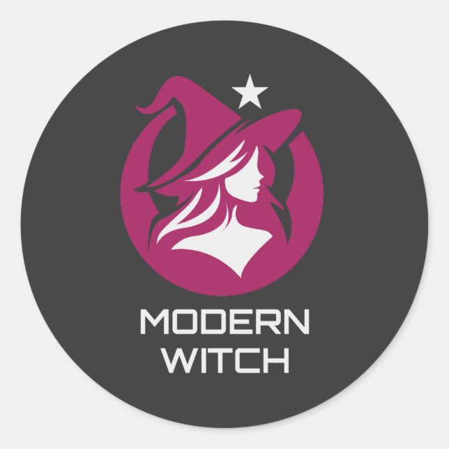 Sticker Rond Modern Witch Pagan Magic (Devant)