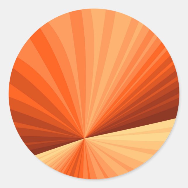 Sticker Rond Moderne Abstrait Orange Rouge Vanille Graphique Fr (Devant)