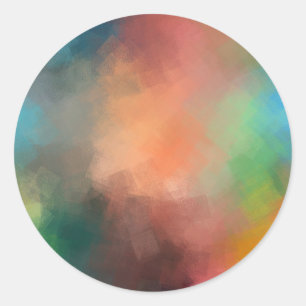 Sticker Rond Moderne Art Abstrait Élégant Modèle Vierge Personn