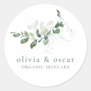 Sticker Rond Moderne Botanique Eucalyptus minimaliste affaires
