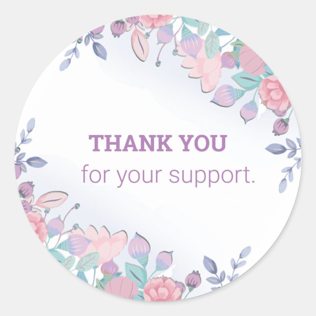 Sticker Rond Moderne Chic Aquarelle Bleu Hydrangée Florale (Devant)