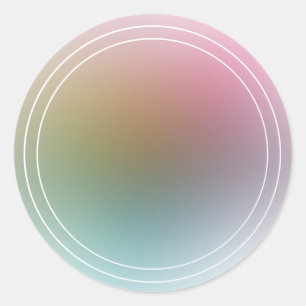 Sticker Rond Moderne coloré tendance élégant Modèle blanc éléga