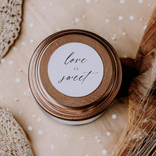 Sticker Rond Moderne Élégant Script L'amour est des faveurs dou