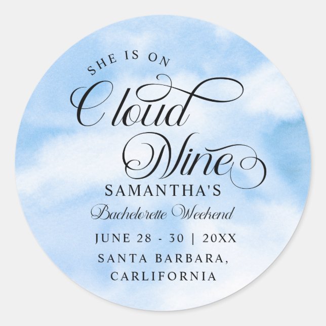 Sticker Rond Moderne Elle est au septième ciel Enterrement de v (Devant)