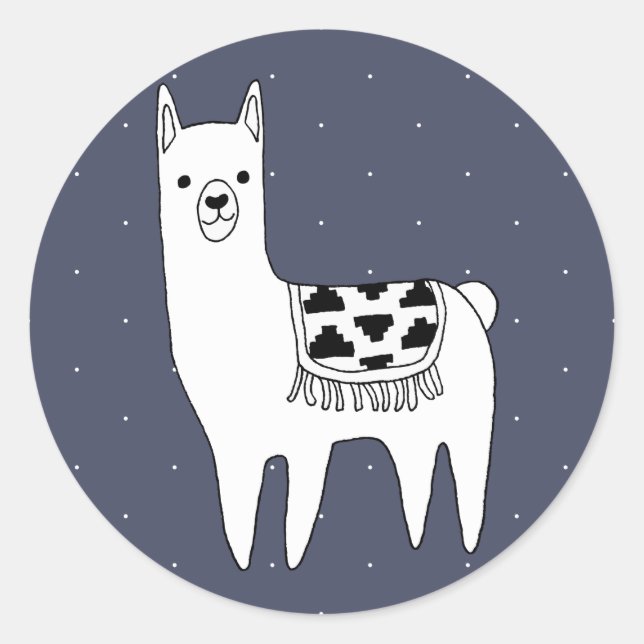Sticker Rond Moderne et tendance Llama (Devant)