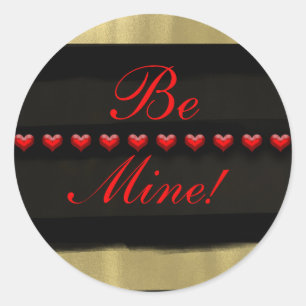 Sticker Rond Moderne Glam Or Rouge Cœurs SOIS MIEUX Saint-Valen