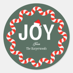 Sticker Rond Moderne Joyeux Noël Élégant Simple Famille